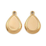 Vedhæng i Forgyldt Stål – Dråbe Cabochon Fatning, (13x18mm, 2 stk) - Uniq Perler - 116194