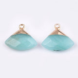 Vedhæng I Jade, Facetteret, 18x20mm - Uniq Perler - 284872