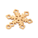 Vedhæng i Vandfast Stål – Snefnug, Guld (17,5x23mm, 2 stk) - Uniq Perler - 116181