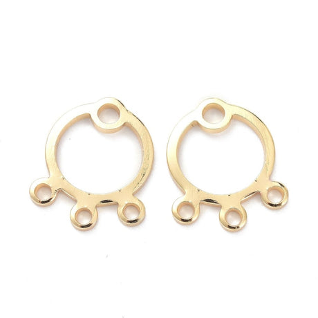 Vedhæng med 3 Øjne – Forgyldt Messing (13x11mm, 4 stk) - Uniq Perler - 0001489221