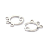 Vedhæng med 3 Øjne – Platiniumsfarvet Messing (13x11mm, 4 stk) - Uniq Perler - 0001489222