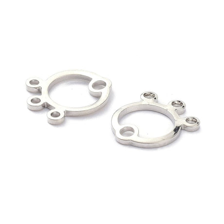 Vedhæng med 3 Øjne – Platiniumsfarvet Messing (13x11mm, 4 stk) - Uniq Perler - 0001489222