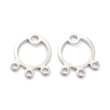 Vedhæng med 3 Øjne – Platiniumsfarvet Messing (13x11mm, 4 stk) - Uniq Perler - 0001489222