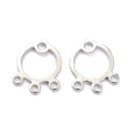 Vedhæng med 3 Øjne – Platiniumsfarvet Messing (13x11mm, 4 stk) - Uniq Perler - 0001489222