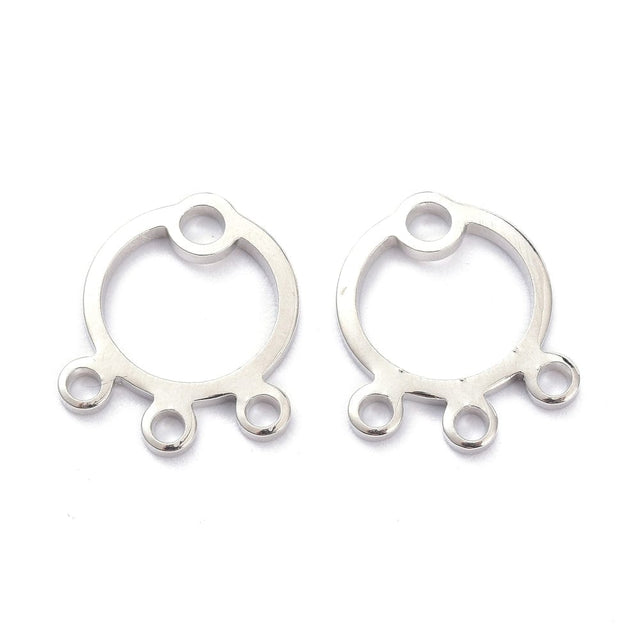 Vedhæng med 3 Øjne – Platiniumsfarvet Messing (13x11mm, 4 stk) - Uniq Perler - 0001489222