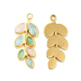 Vedhæng Med Farvet Emalje, Forgyldt Stål, (20x8,5mm) - Uniq Perler - 111645