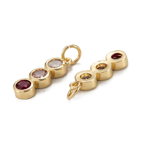 Vedhæng Med Farvet Zirkonia Sten, 18K Forgyldt, (13,5x4mm) - Uniq Perler - 1111490191