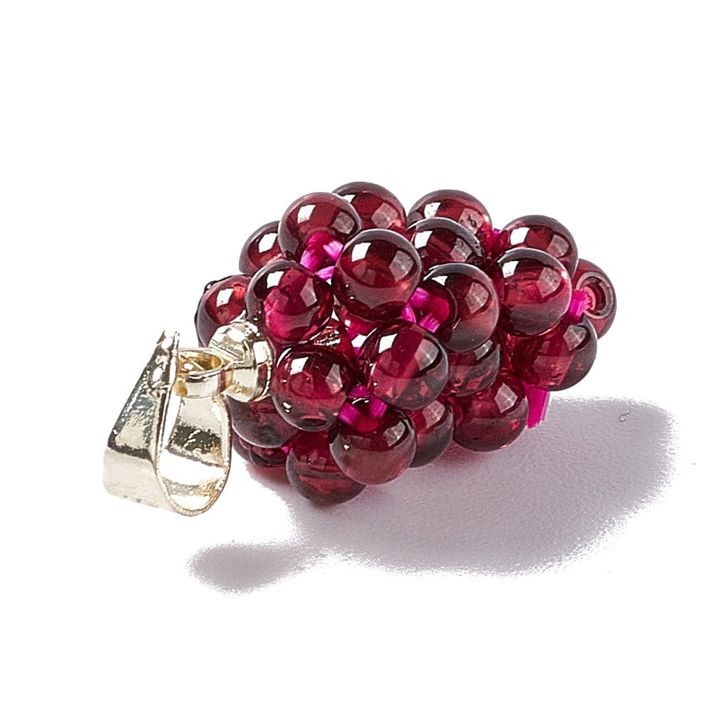 Vedhæng Med Granat Perler – Drueformet (19x10mm) - Uniq Perler - 114326