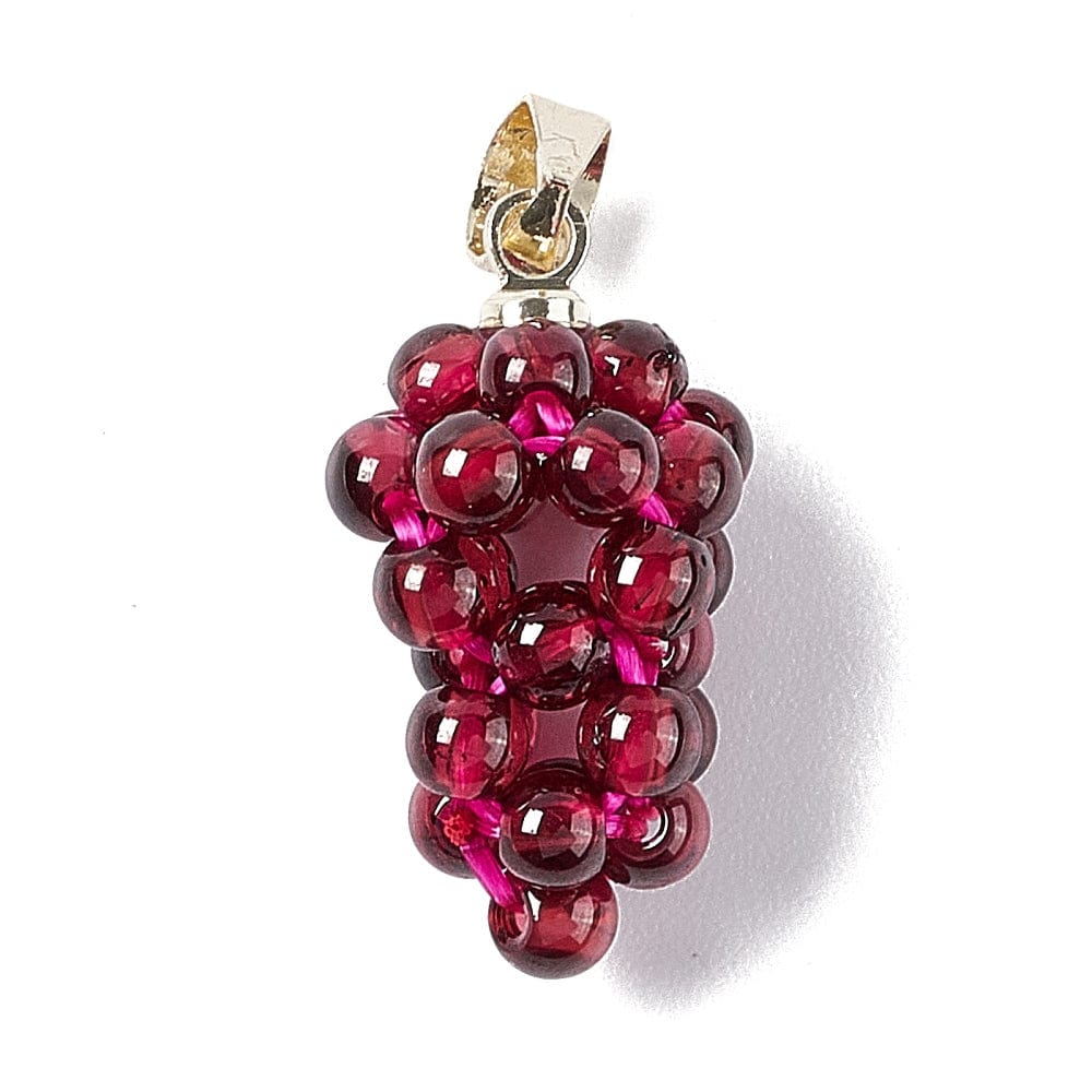 Vedhæng Med Granat Perler – Drueformet (19x10mm) - Uniq Perler - 114326
