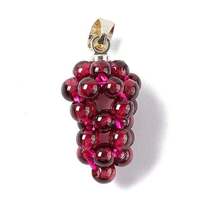 Pendant With Garnet Beads – Grape Shaped (19x10mm) - Uniq Perler - 114326
