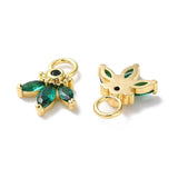 Vedhæng Med Grønne Zirkonia Sten, 18K Forgyldt, 12x9mm - Uniq Perler - 112797