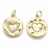 Vedhæng Med Hjerte Af Zirkonia Sten, 16K Forgyldt, 17x15x2mm - Uniq Perler - 112975