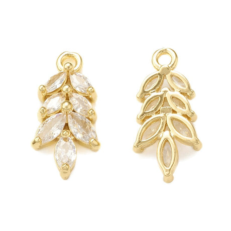 Vedhæng Med Klar Zirkonia Sten, 18K Forgyldt, (16x8x3mm) - Uniq Perler - 84732737