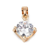 Vedhæng Med Klar Zirkonia Sten, Langtidsholdbar Forgyldning, 12x14x7mm - Uniq Perler - 114828