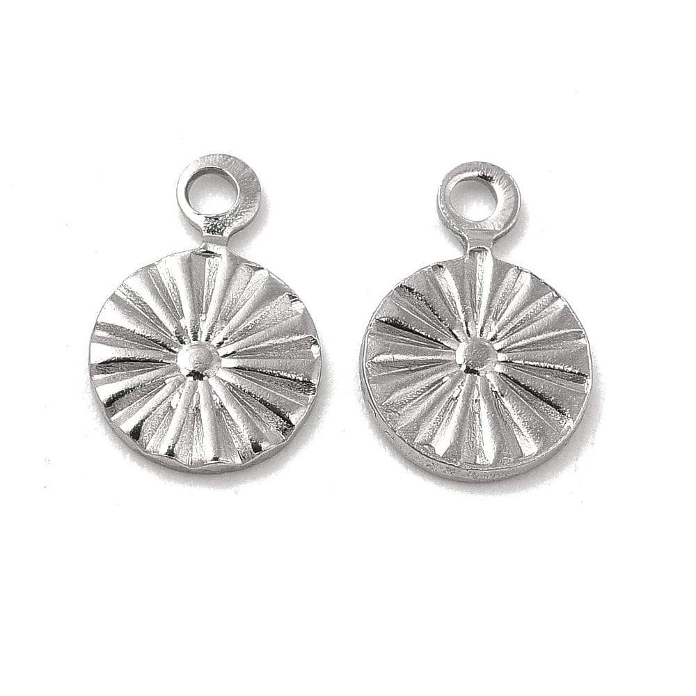 Vedhæng Med Mønster, Stål, 9,5x6,5mm, 10 Stk - Uniq Perler - 0000014715