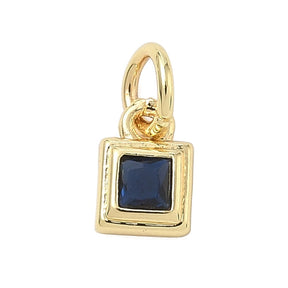 Anheng Med Mørk Blå Zirkonia Stein - 18K Langvarig Forgylt (7x5x2mm) 2 stk - Uniq Perler - 115805