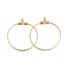 Vedhæng Med Øje Str. 34x31mm (6 Stk), Forgyldt Stål - Uniq Perler - 0000014774