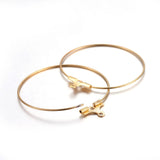 Vedhæng Med Øje Str. 34x31mm (6 Stk), Forgyldt Stål - Uniq Perler - 0000014774