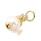 Vedhæng Med Perle Og Zirkonia Sten - 18K Langtidsholdbar Forgyldt (14x8mm) - Uniq Perler - 114737