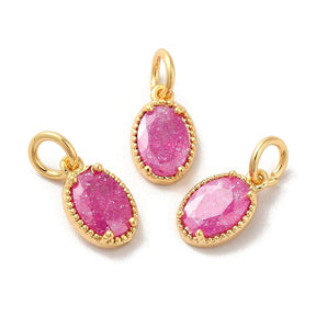 Hänge Med Pink Zirkonia Sten, Förgylld, (10x6,5x2,5mm) - Uniq Perler - 0001489218