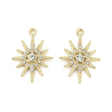 Vedhæng Med Rhinsten – Forgyldt (21x28mm) 2 stk. - Uniq Perler - 087846