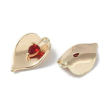 Vedhæng Med rød Zirkonia Sten, 18K Forgyldt, 20x12 mm - Uniq Perler - 112923