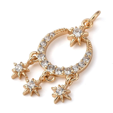 Vedhæng Med Zirkonia – Langtidsholdbar Forgyldt (27,5x17mm) - Uniq Perler - 115272