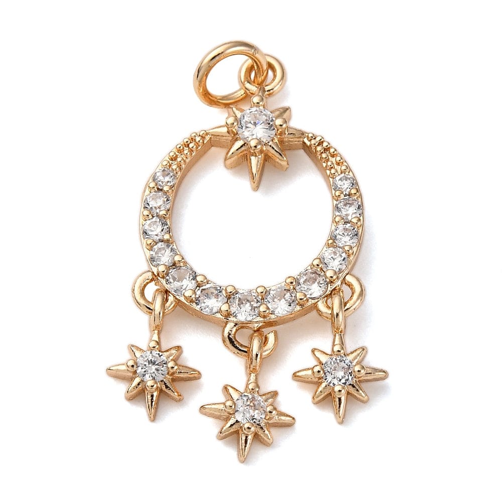 Vedhæng Med Zirkonia – Langtidsholdbar Forgyldt (27,5x17mm) - Uniq Perler - 115272