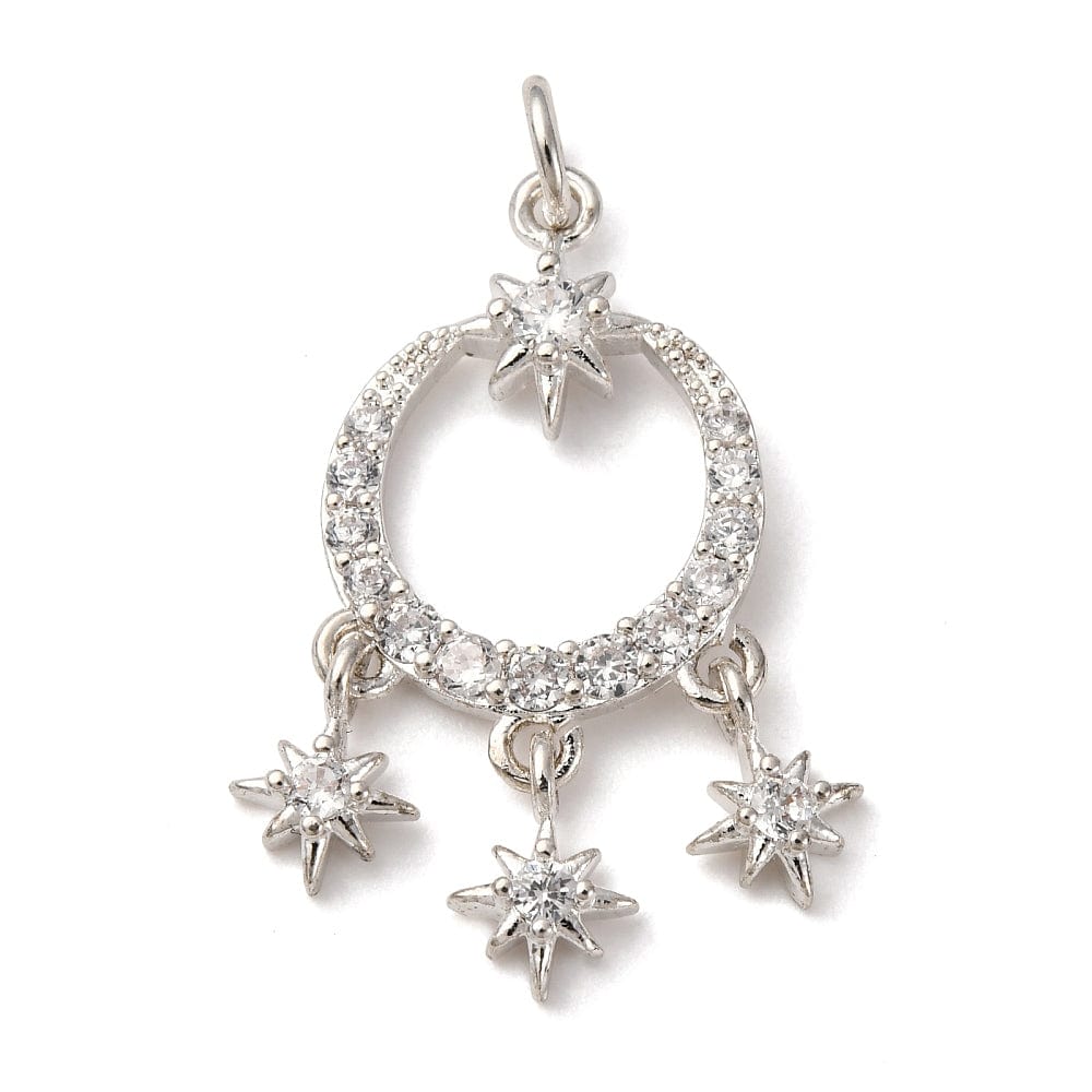 Vedhæng Med Zirkonia – Langtidsholdbar Forsølvet (27,5x17mm) - Uniq Perler - 115271