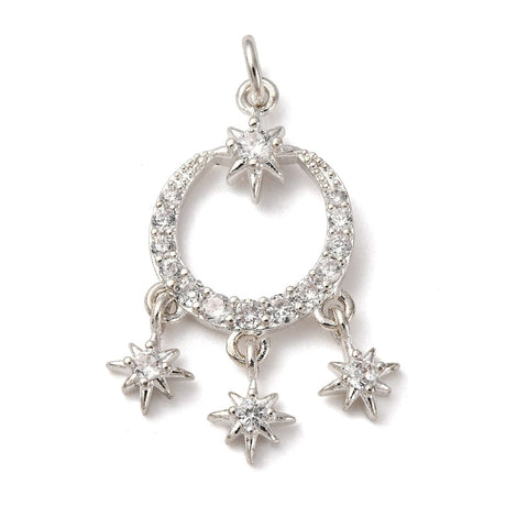 Vedhæng Med Zirkonia – Langtidsholdbar Forsølvet (27,5x17mm) - Uniq Perler - 115271