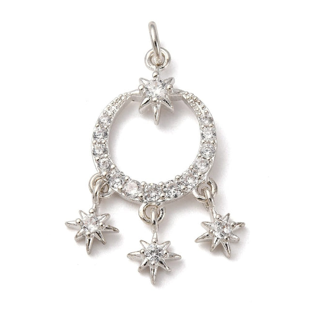 Vedhæng Med Zirkonia – Langtidsholdbar Forsølvet (27,5x17mm) - Uniq Perler - 115271