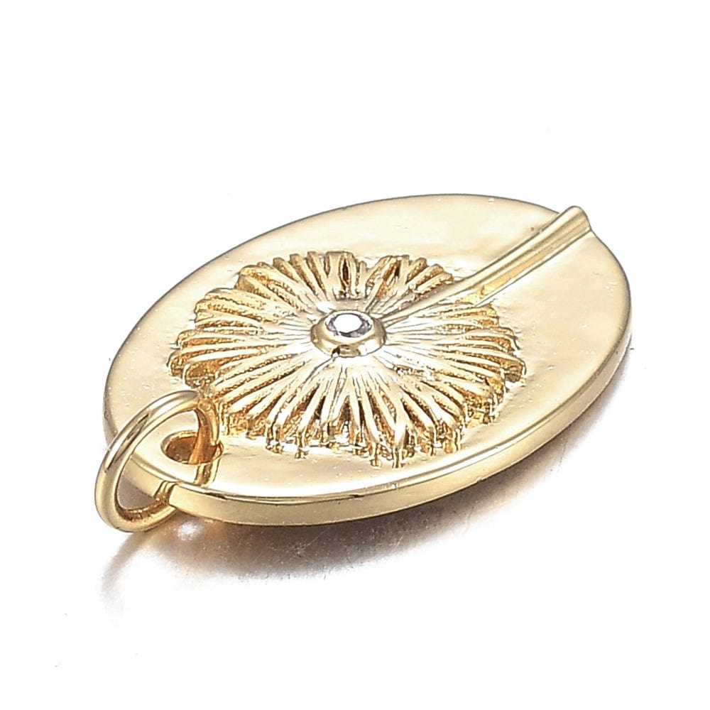 Vedhæng Med Zirkonia Sten, 18K Langtidsholdbar Forgyldning, 19,5x14,2mm - Uniq Perler - 3747382