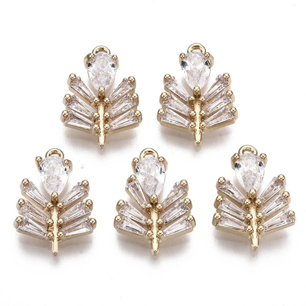 Vedhæng Med Zirkonia Sten, Forgyldt, (15x11x3,5 mm) - Uniq Perler - 1838373843