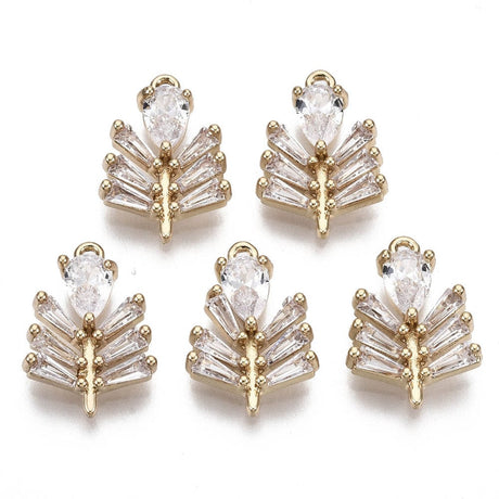 Vedhæng Med Zirkonia Sten, Forgyldt, (15x11x3,5 mm) - Uniq Perler - 1838373843