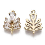 Vedhæng Med Zirkonia Sten, Forgyldt, (15x11x3,5 mm) - Uniq Perler - 1838373843