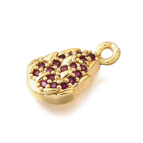 Vedhæng Med Zirkonia Sten, Langtidsholdbar Forgyldt,(13x8mm) - Uniq Perler - 862839