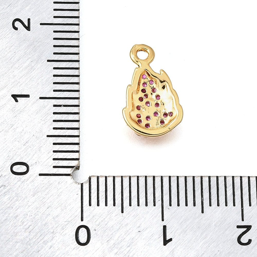 Vedhæng Med Zirkonia Sten, Langtidsholdbar Forgyldt,(13x8mm) - Uniq Perler - 862839