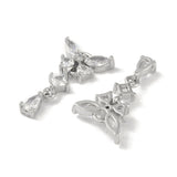 Vedhæng Med Zirkonia Sten, Platin, (21,5x13mm) - Uniq Perler - 112798