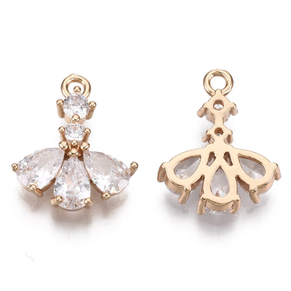 Vedhæng med zirkonia sten, Str. 16x13 mm - Uniq Perler - 112245