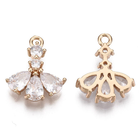 Vedhæng med zirkonia sten, Str. 16x13 mm - Uniq Perler - 112245