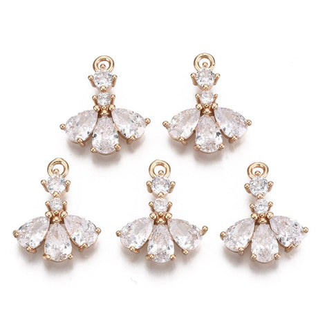 Vedhæng med zirkonia sten, Str. 16x13 mm - Uniq Perler - 112245