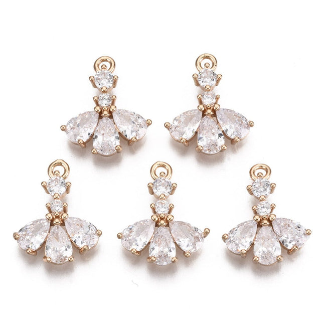 Vedhæng med zirkonia sten, Str. 16x13 mm - Uniq Perler - 112245