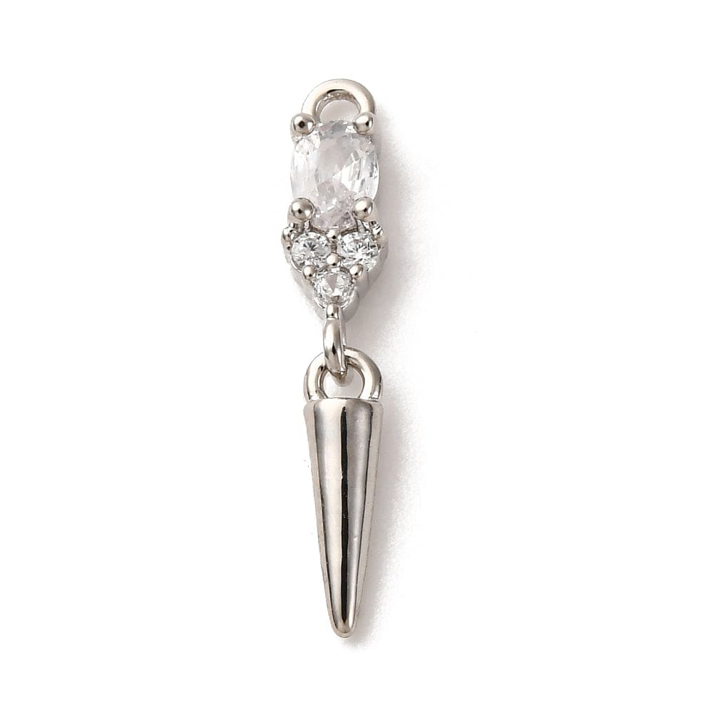 Vedhæng, Platin messing, langtidsholdbar str. 23x6x3,5 mm - Uniq Perler - 115503