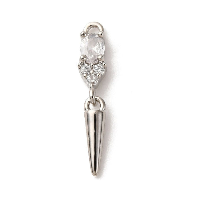 Vedhæng, Platin messing, langtidsholdbar str. 23x6x3,5 mm - Uniq Perler - 115503