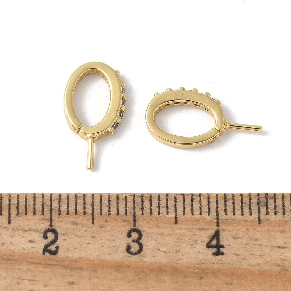 Vedhæng Til Anboret Perle Med Klare Zirkonia Sten - Langtidsholdbar (14mm) - Uniq Perler - 120230