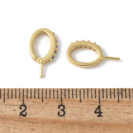 Vedhæng Til Anboret Perle Med Klare Zirkonia Sten - Langtidsholdbar (14mm) - Uniq Perler - 120230
