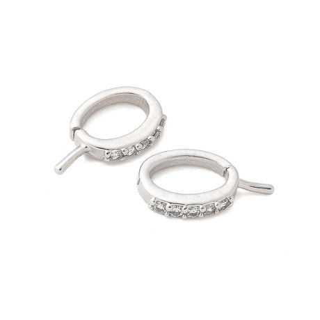 Vedhæng Til Anboret Perle Med Klare Zirkonia Sten - Langtidsholdbar (14mm) - Uniq Perler - 120233