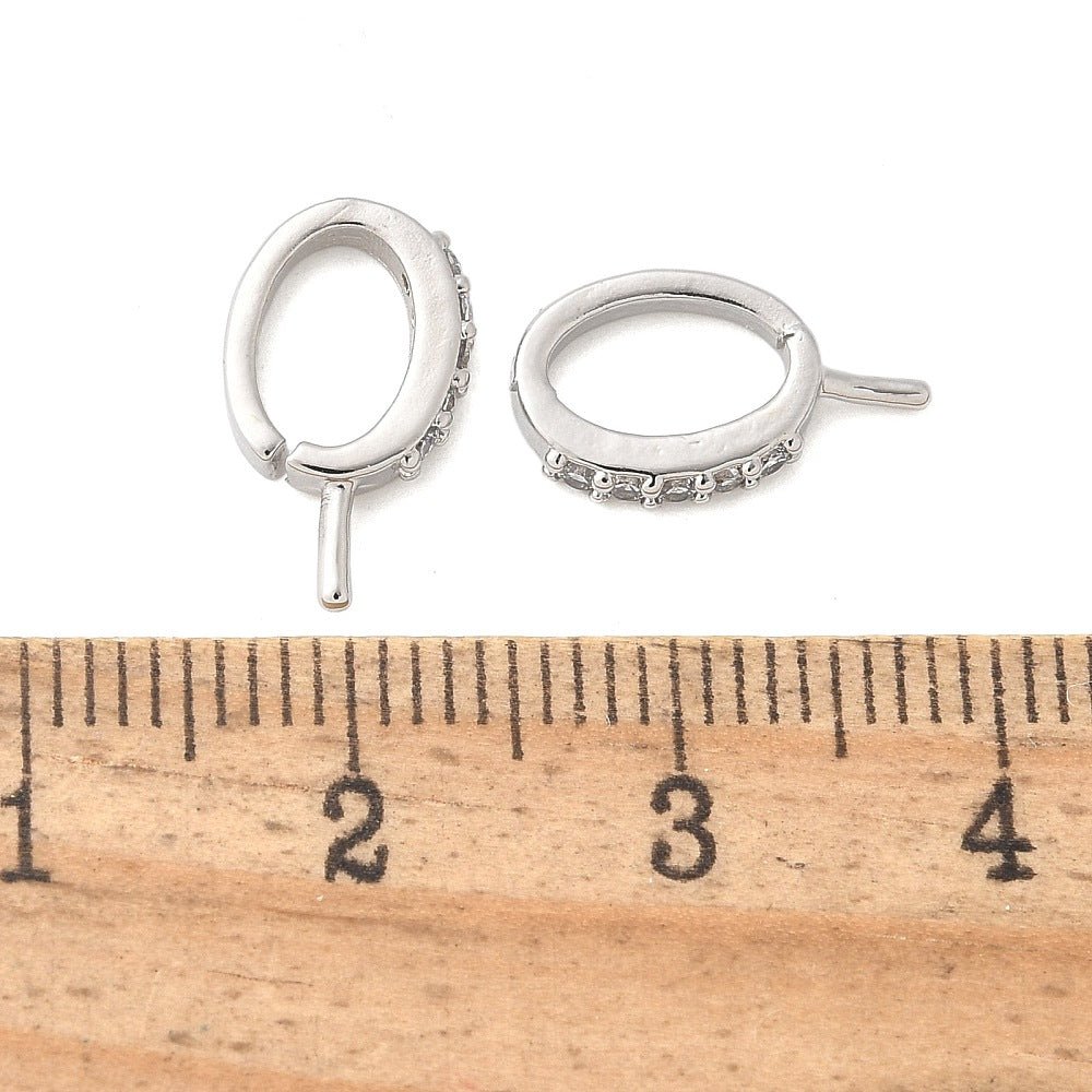Vedhæng Til Anboret Perle Med Klare Zirkonia Sten - Langtidsholdbar (14mm) - Uniq Perler - 120233