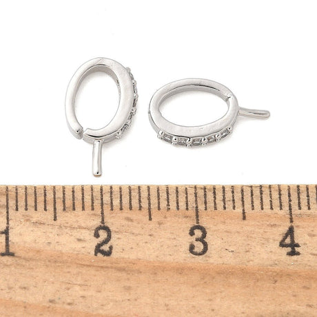 Vedhæng Til Anboret Perle Med Klare Zirkonia Sten - Langtidsholdbar (14mm) - Uniq Perler - 120233