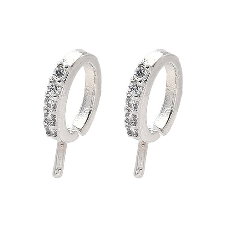 Vedhæng Til Anboret Perle Med Klare Zirkonia Sten - Langtidsholdbar (14mm) - Uniq Perler - 120233